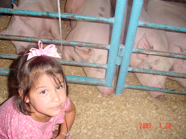 Olivia 'n' the piggy.